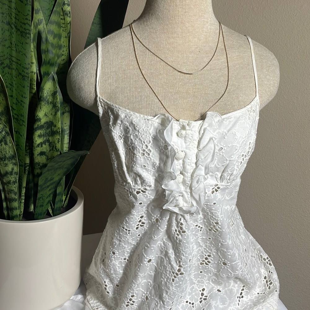 Juicy couture white linen top szM